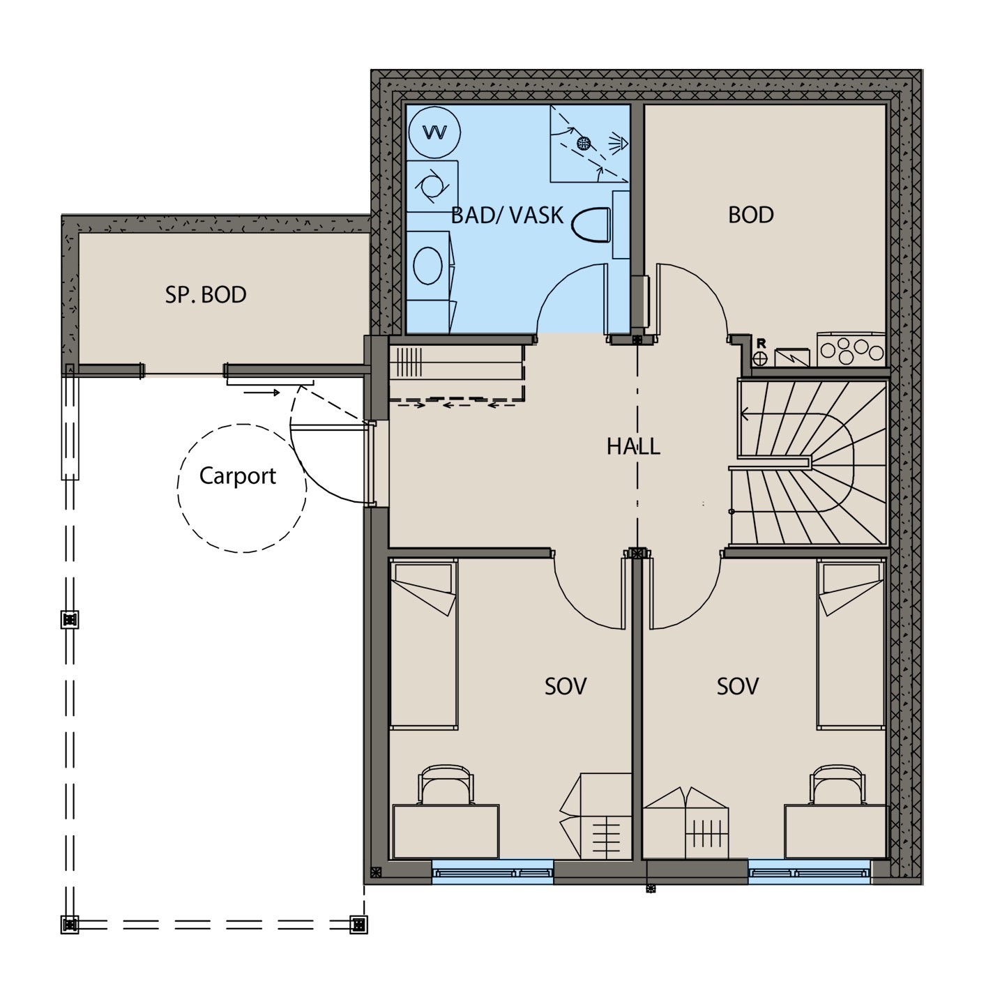 Alternativ planløsning 1. etasje uten hybel Galleribilde
