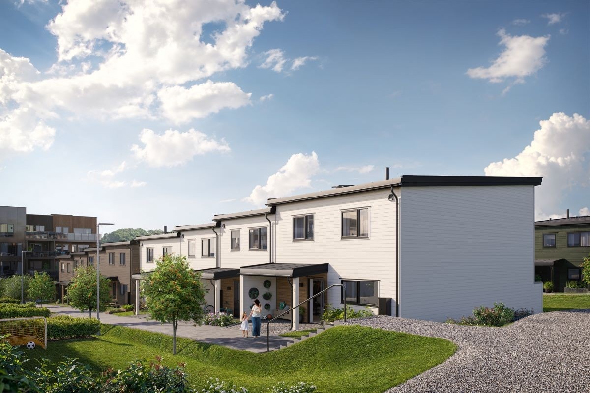 Bladfaksveien 53-67 - første byggetrinn er de hvite boligene Bladfaksveien 61-67 Galleribilde