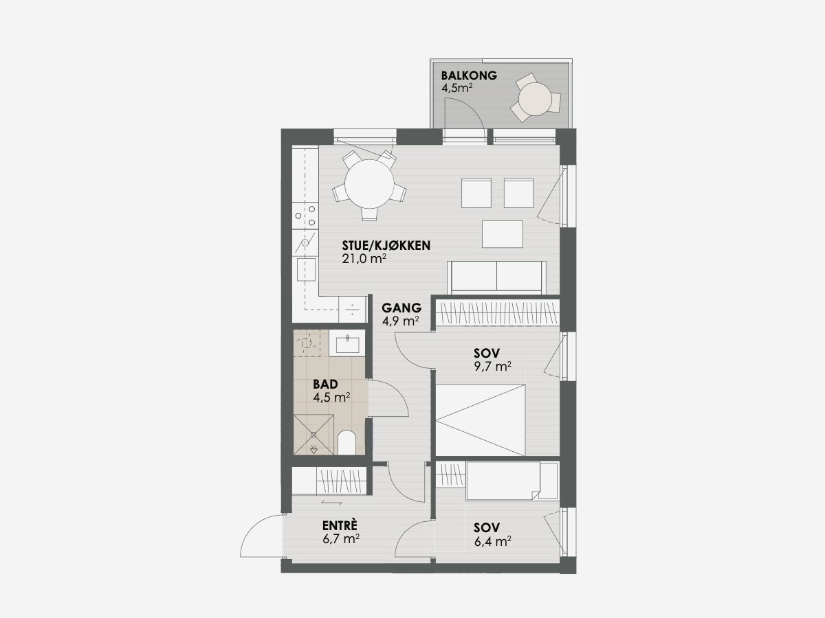 Plantegning leilighet 13 Galleribilde