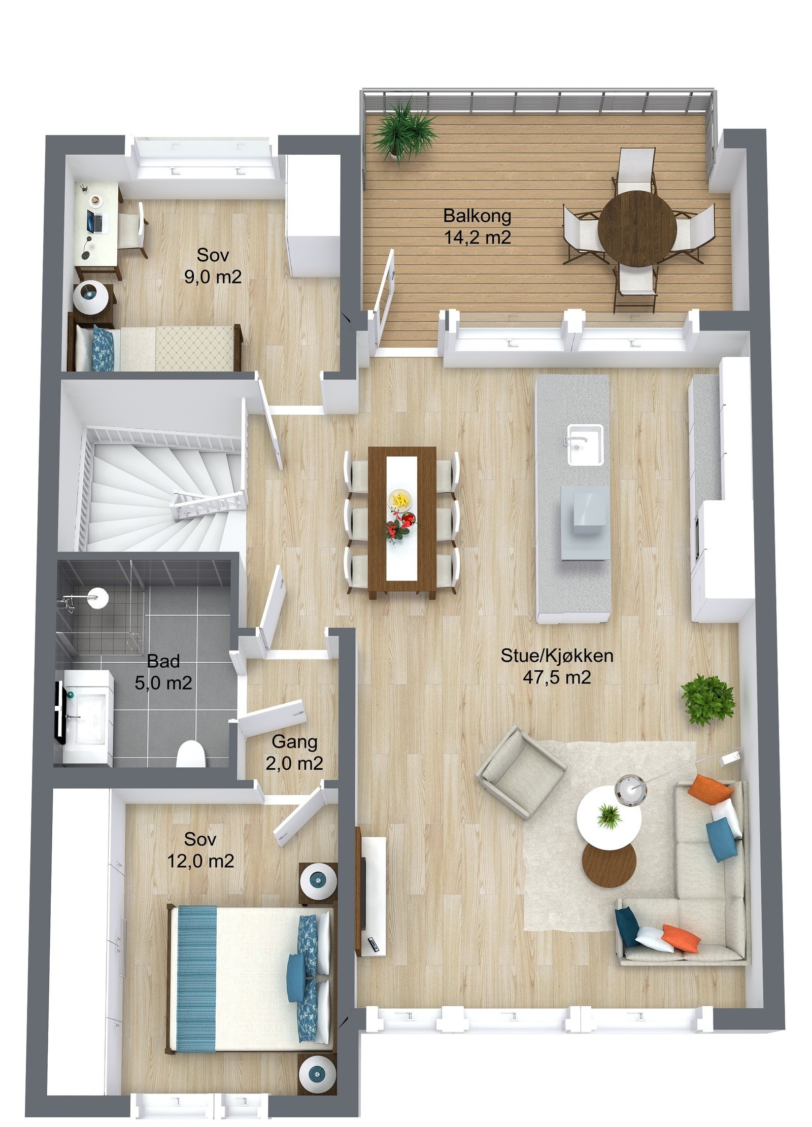 Planillustrasjon 2. etasje Galleribilde