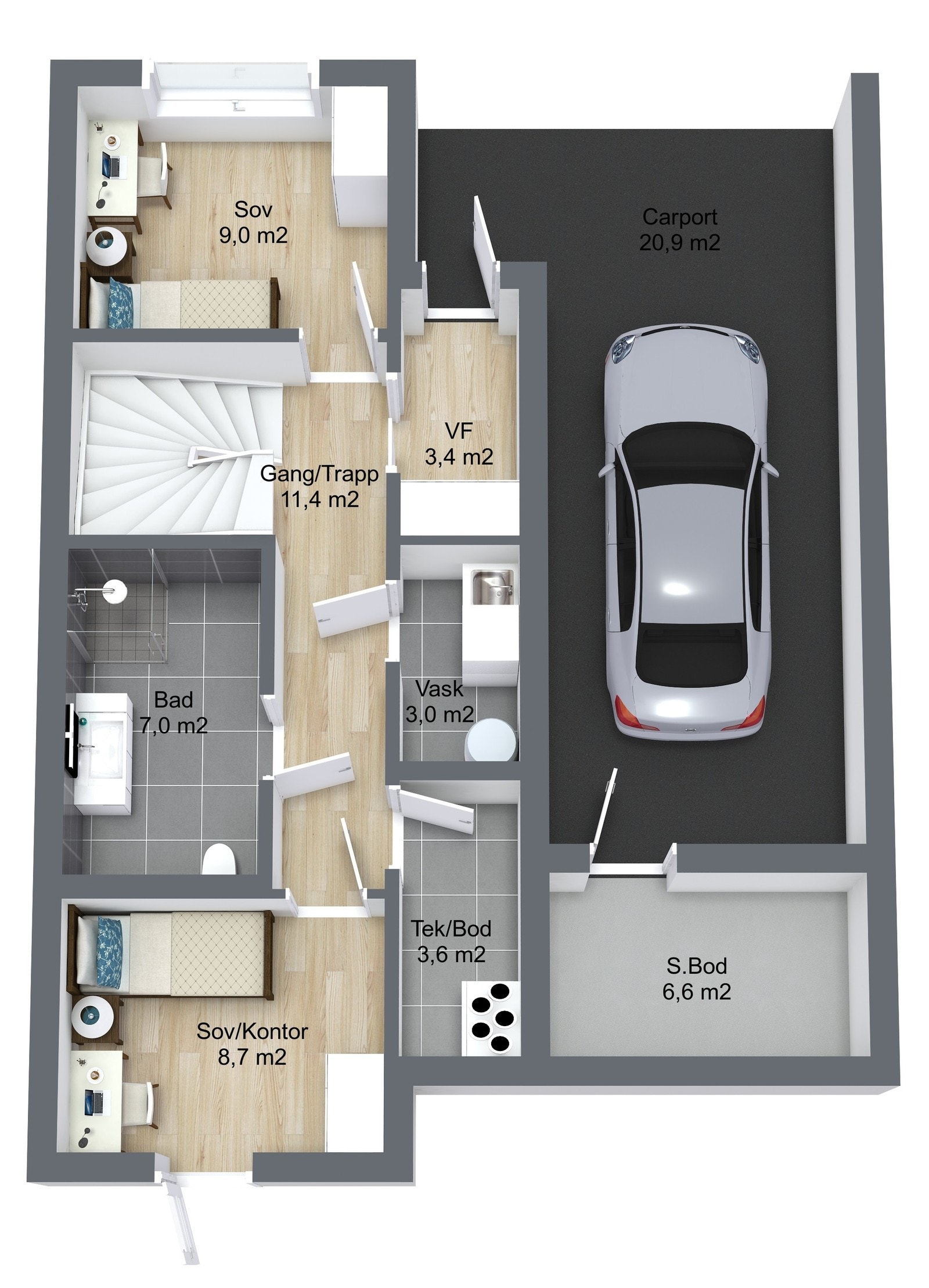 Planillustrasjon 1. etasje Galleribilde