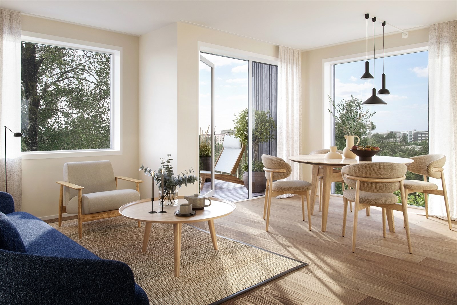 Lekre kvaliteter og gjennomtenkte løsninger - Illustrasjon fra rekkehus 11 - avvik vil forekomme Galleribilde