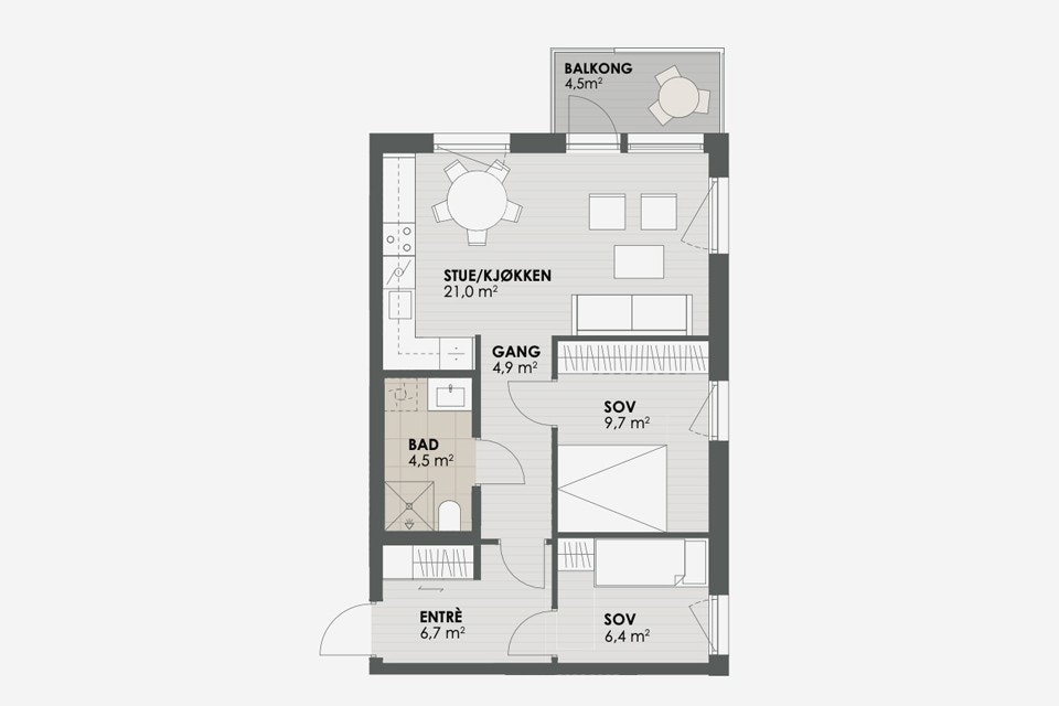 Plantegning leilighet 19 Galleribilde