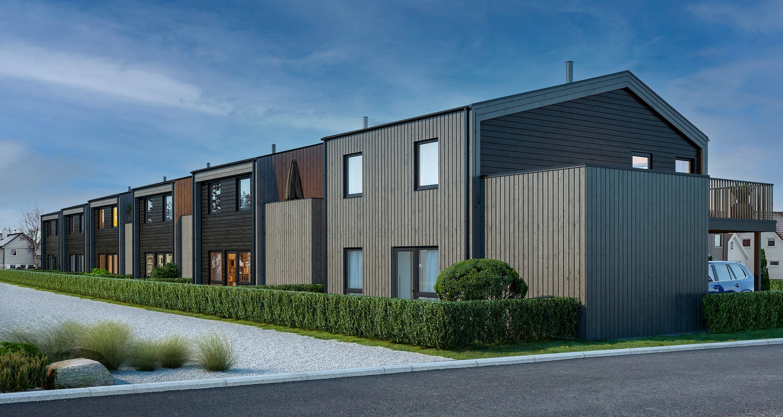 Moderne og energieffektiv enebolig i kjede Galleribilde