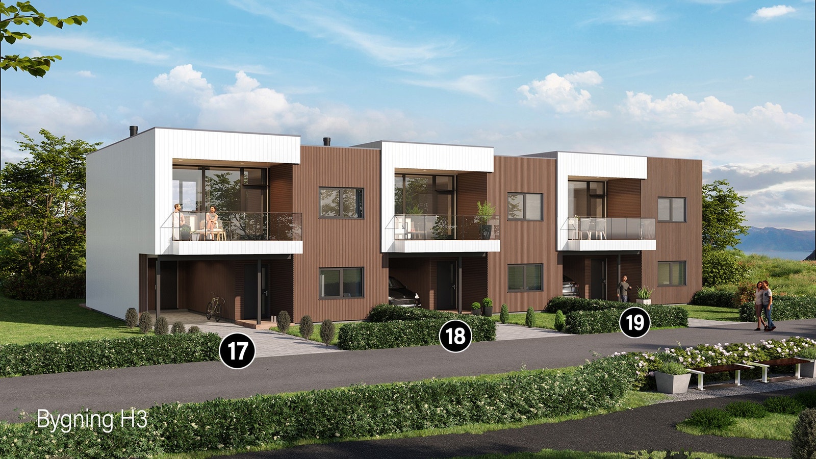 Seksjonsnummer rekkehus. Galleribilde