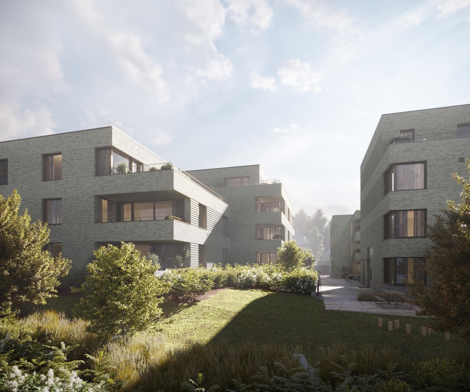 Byggene har hver sin karateristiske form med enten tre eller fire etasjer, pr. bygg. R21 Arkitekter som har tegnet byggene. Galleribilde