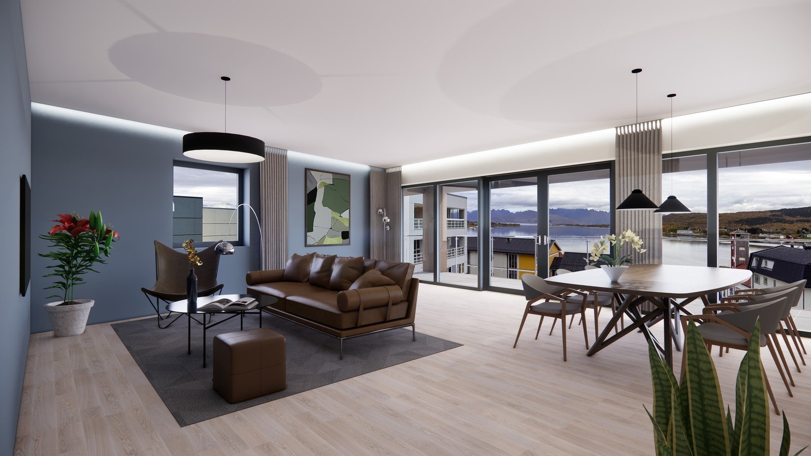 Leilighetstype C - Illustrasjonsbilde leilighetene 204, 304 og 404 - Utsikt fra 4. etg. Galleribilde