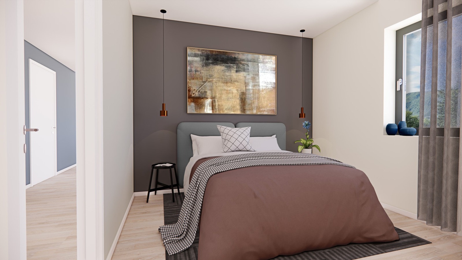 Soverom leilighetstype A - Illustrasjonsbilde leilighetene 202, 302 og 402 Galleribilde