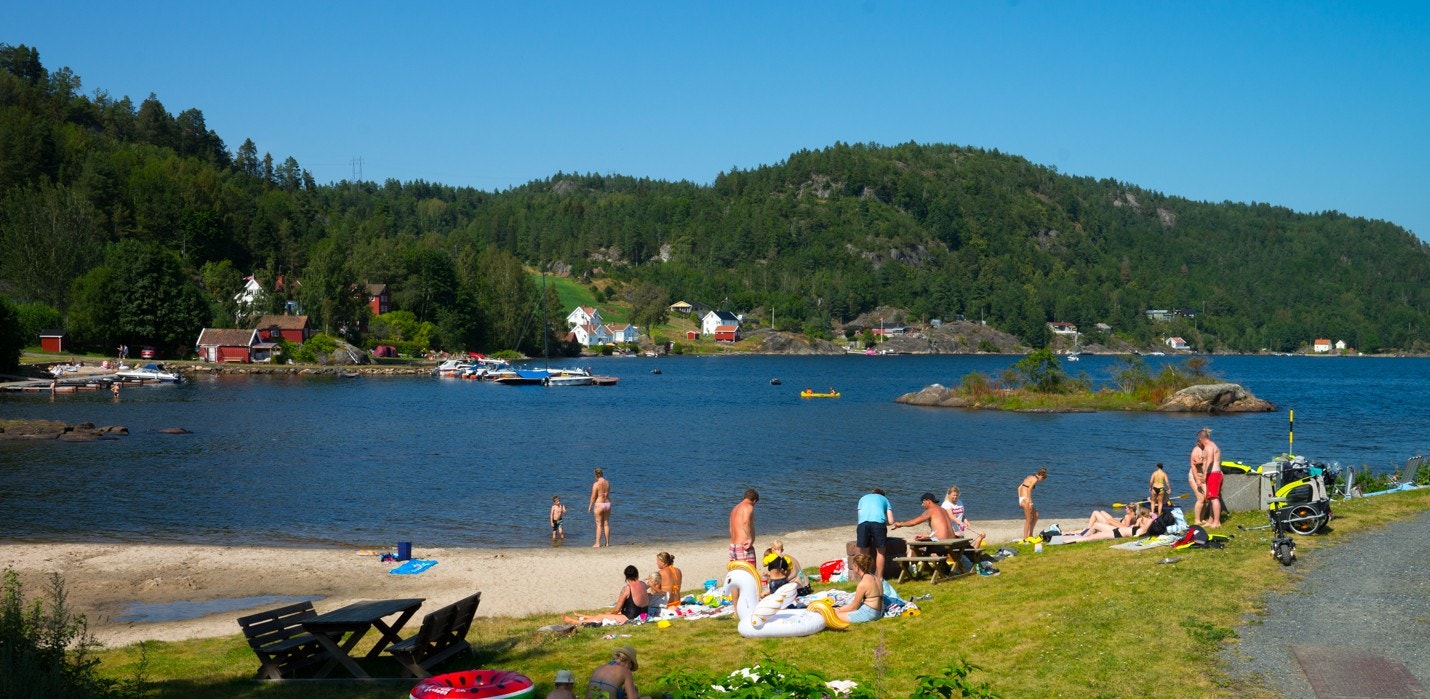 Sandstrand på hytteområdet Galleribilde