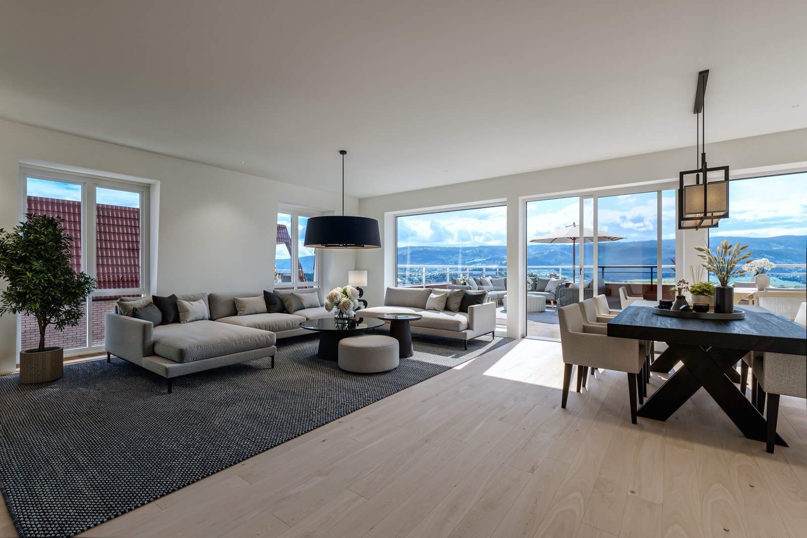 Illustrasjon av stue Galleribilde