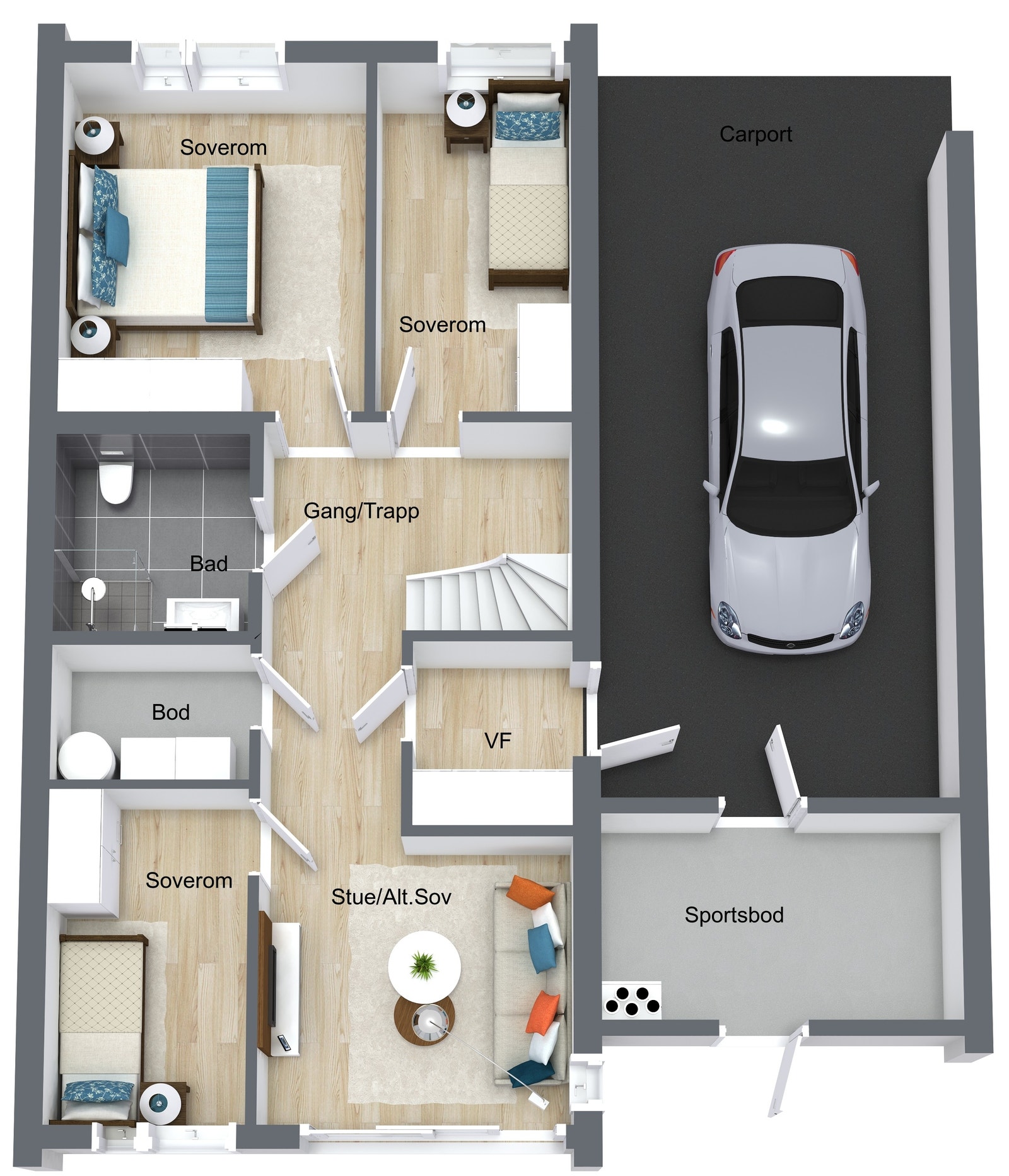 Planillustrasjon 1. etasje Galleribilde