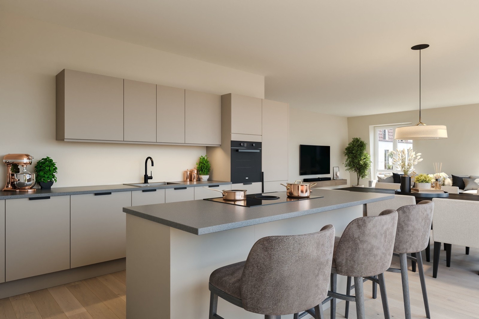 Illustrasjon av kjøkken fra HTH Galleribilde