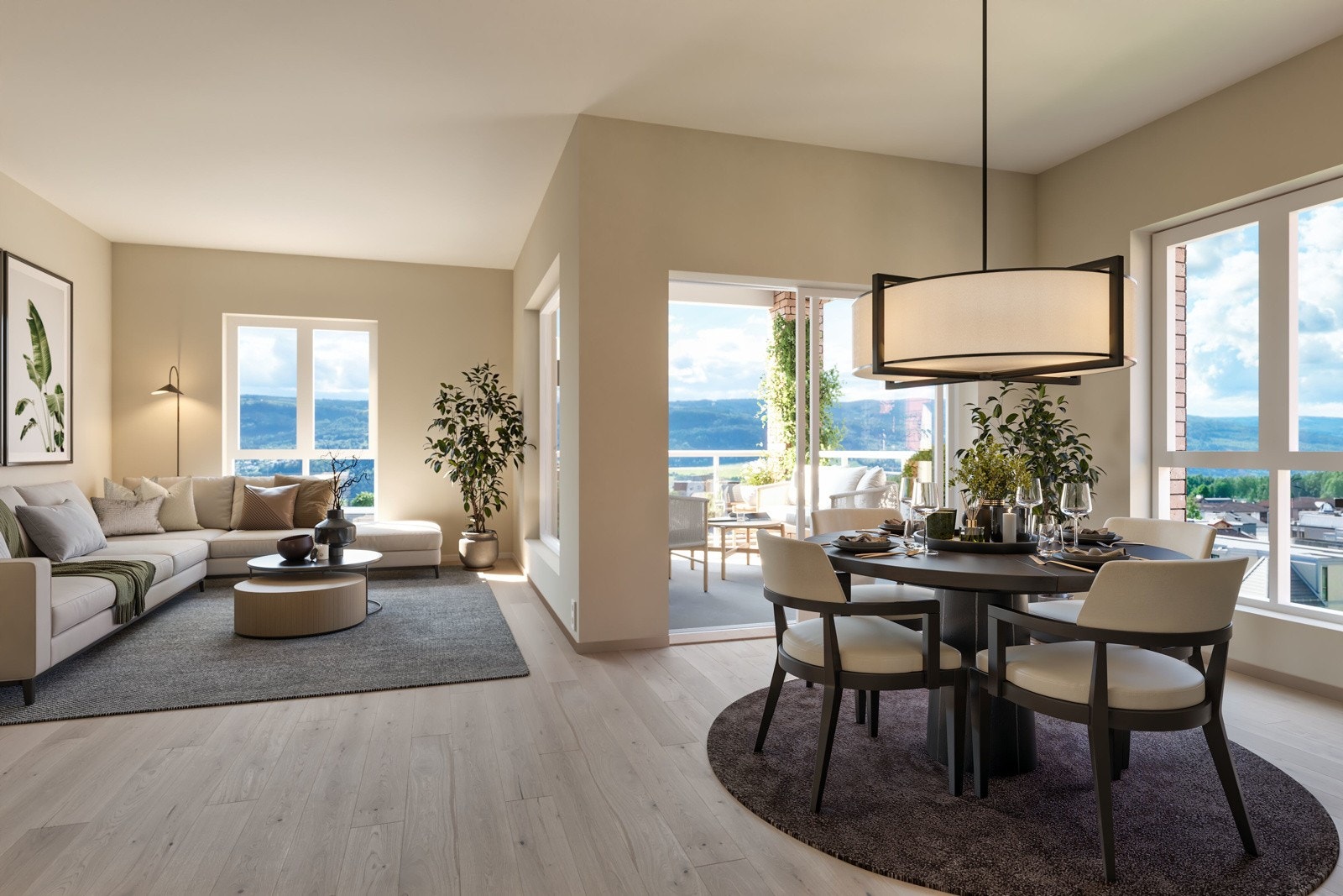 Illustrasjon av stue Galleribilde