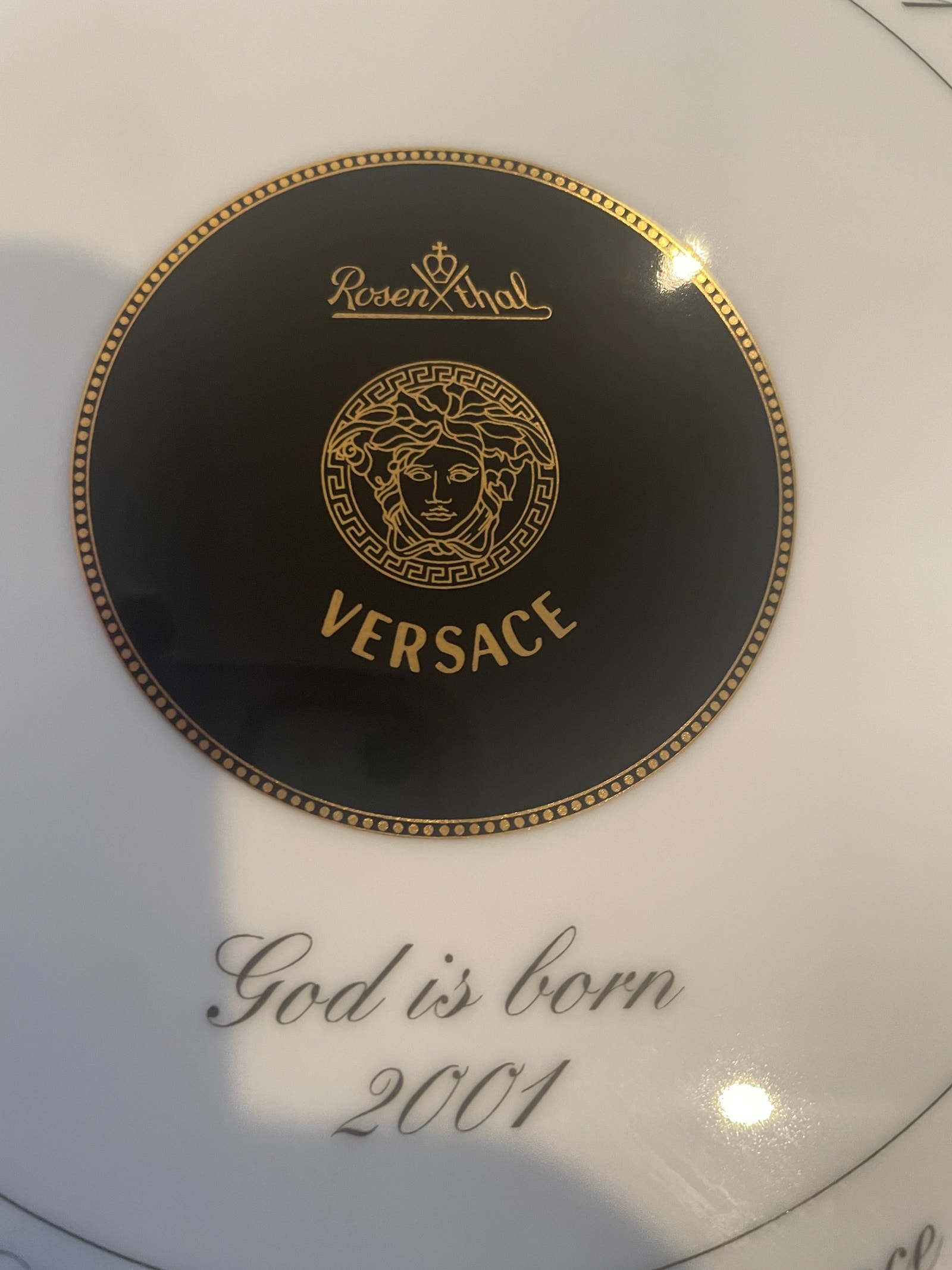Eksklusiv Versace Rosenthal tallerken 2001 “God Is Born