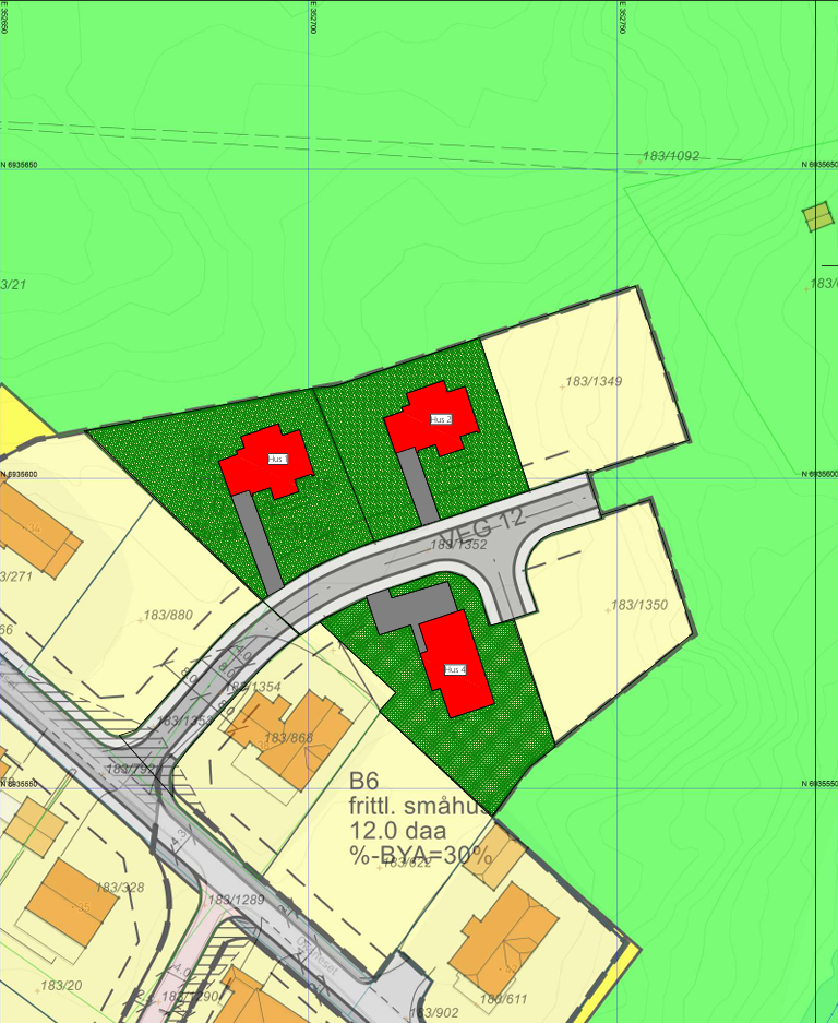Boligene vil få store utomhusarealer. Galleribilde