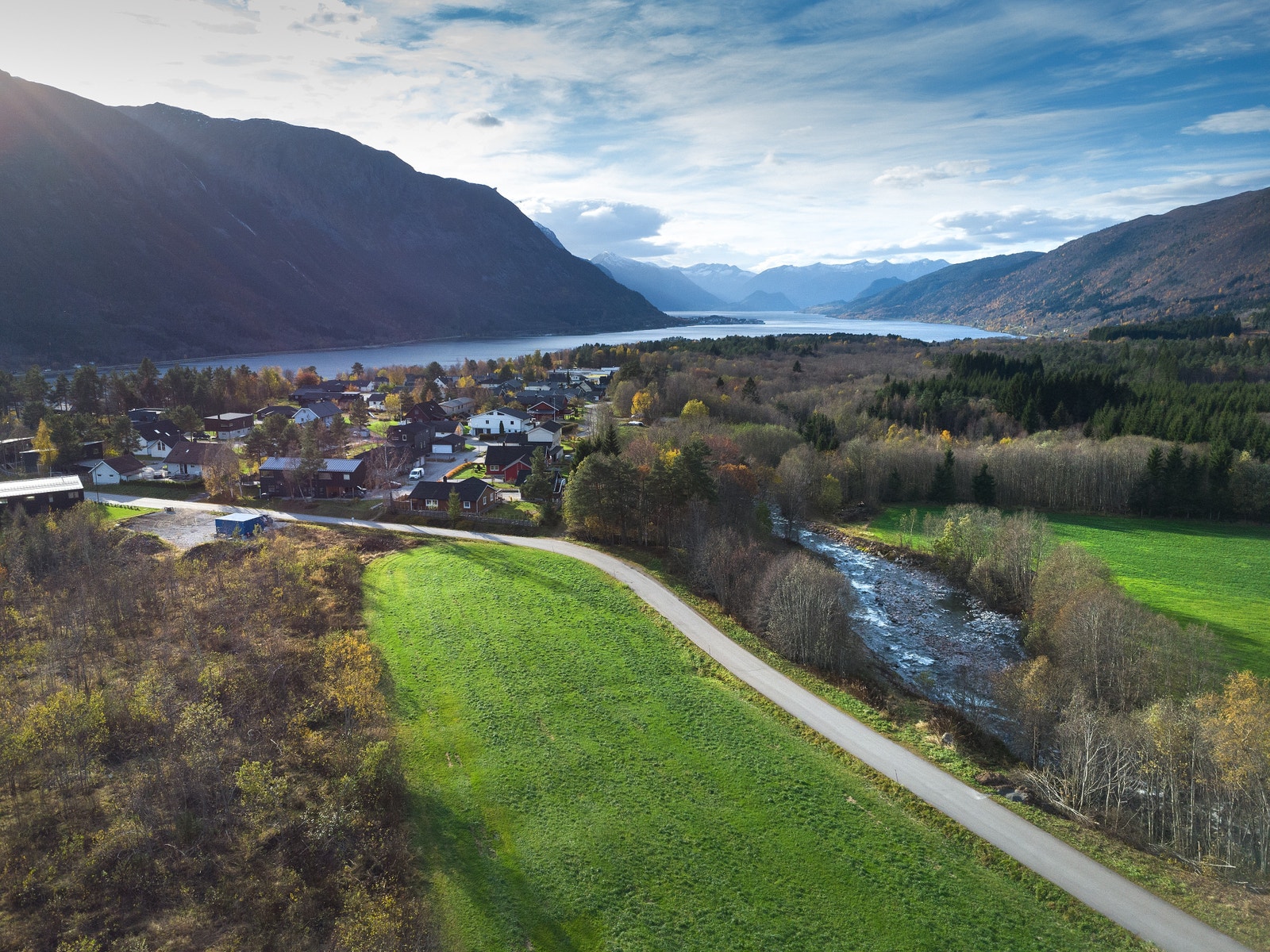 Dronefoto av tomteområdet Galleribilde