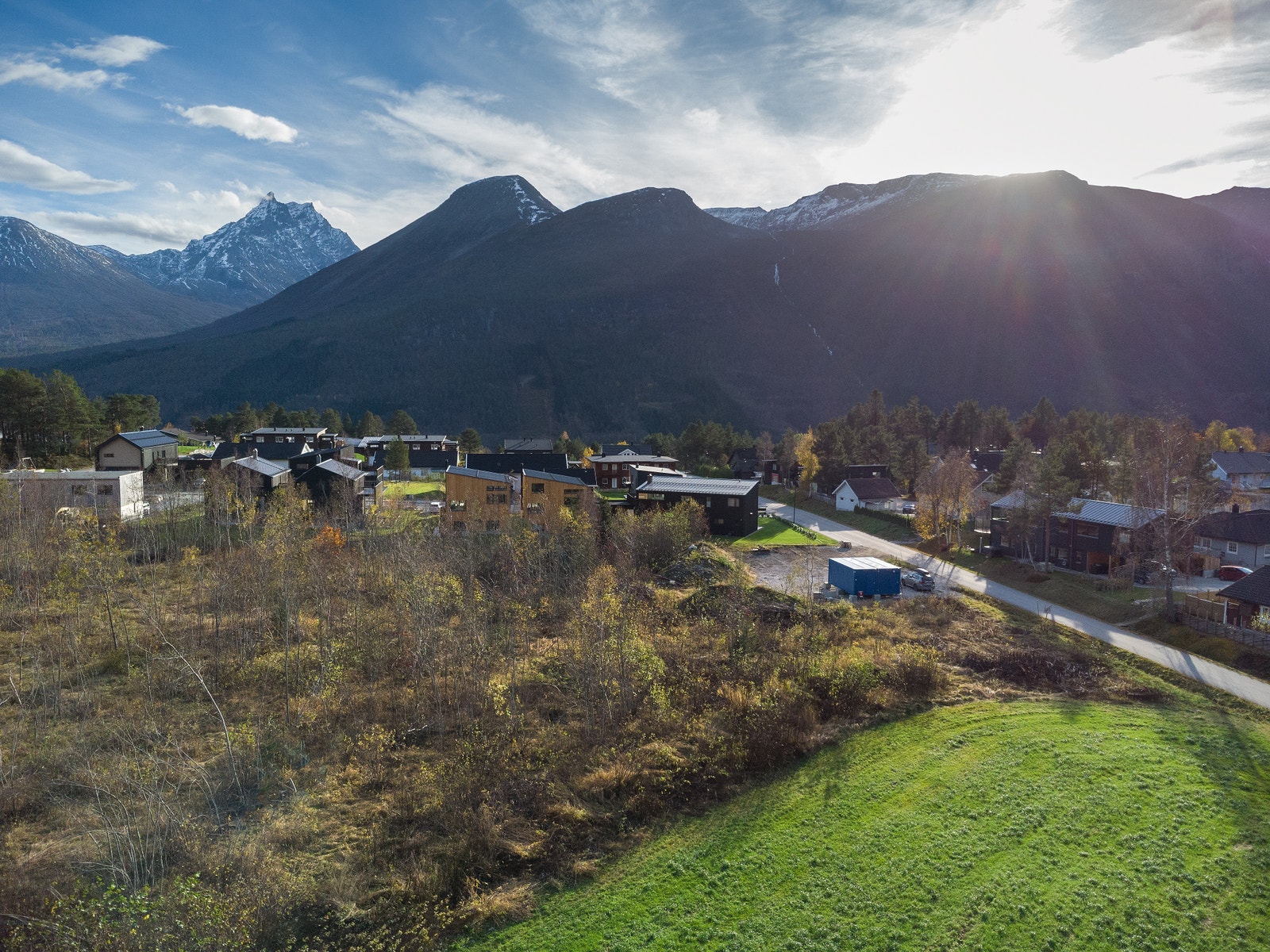 Dronefoto av tomteområdet Galleribilde