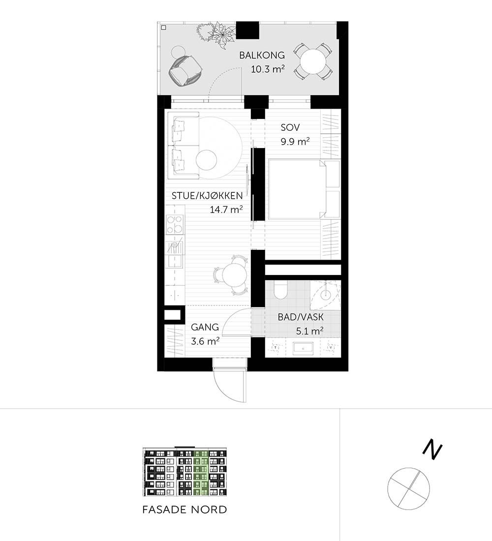 Arealeffektivt plantegning Galleribilde