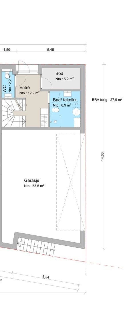 Plantegning underetasje Galleribilde