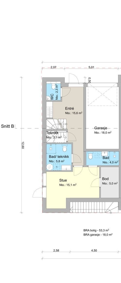 Plantegning 1. etasje Galleribilde