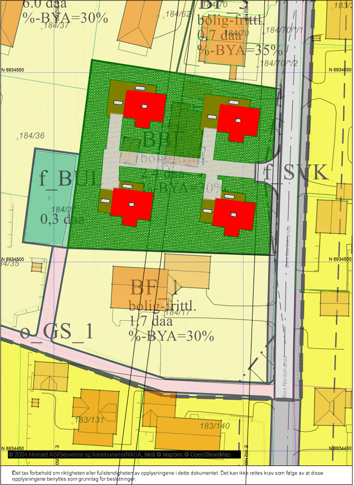 Situasjonsplan av feltet. Galleribilde