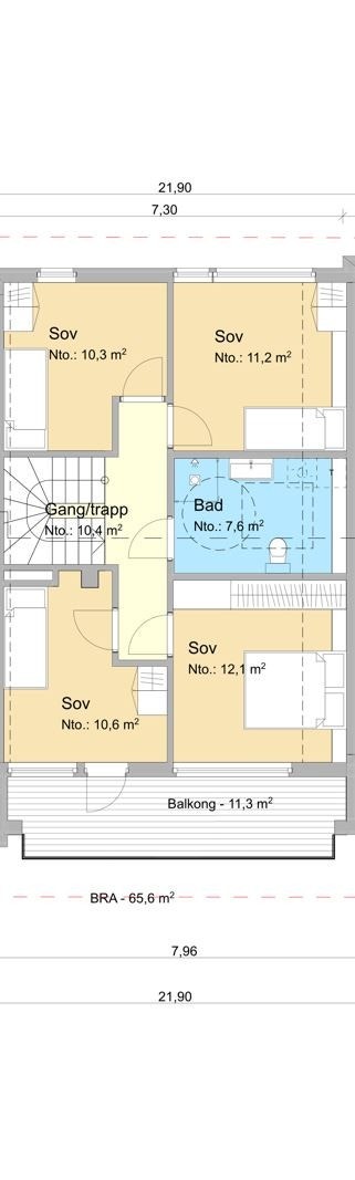 Plantegning 3. etasje Galleribilde