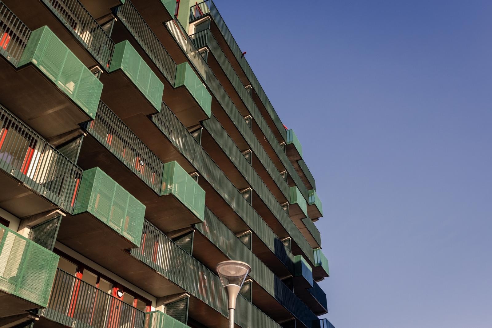 Utsnitt av fasaden i oppgang C og D i Ulvenkroken1 borettslag Galleribilde