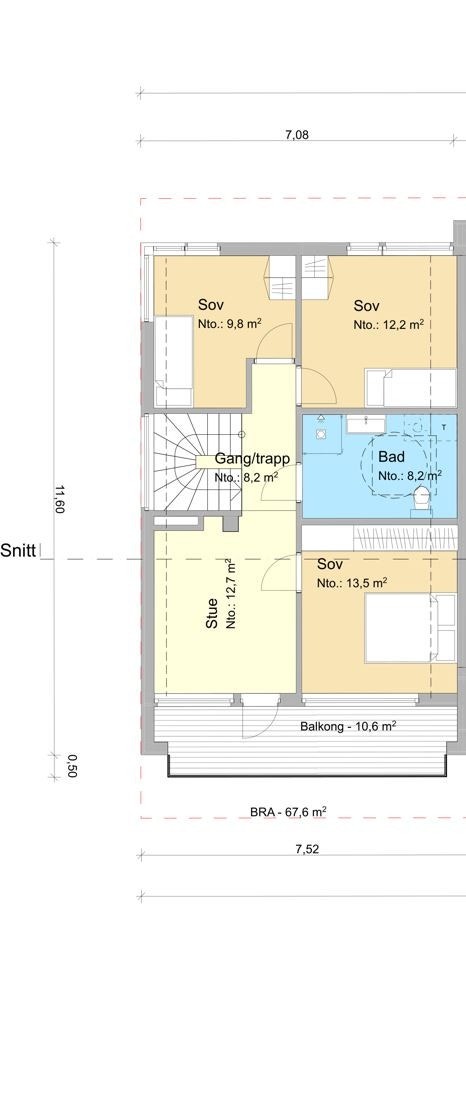 Plantegning 3. etasje Galleribilde