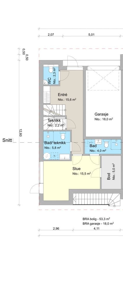 Plantegning 1. etasje Galleribilde
