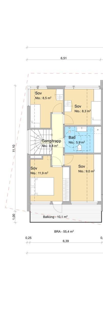 Plantegning 2. etasje Galleribilde