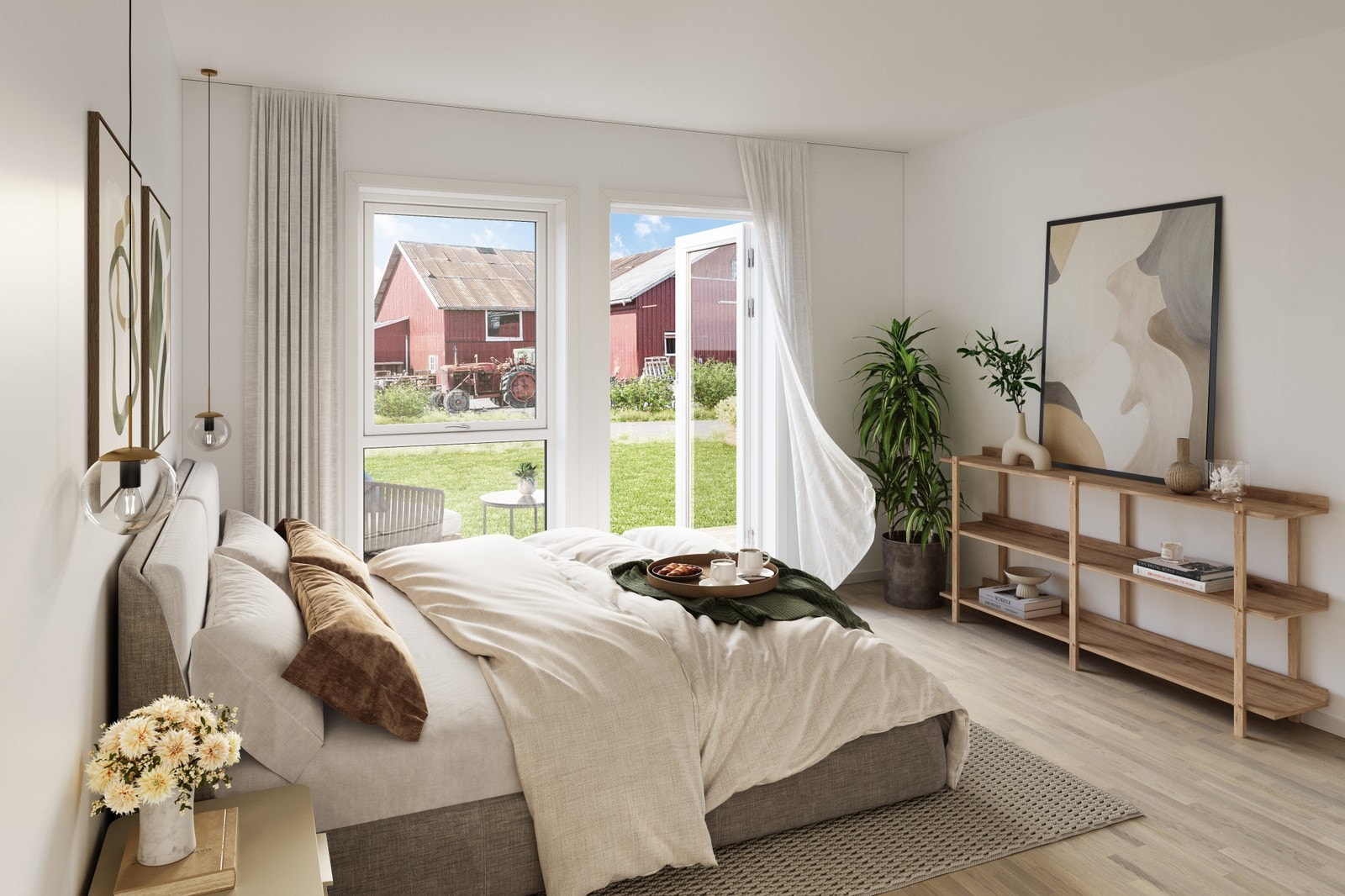 Soverom med utgang til uteplass. Galleribilde