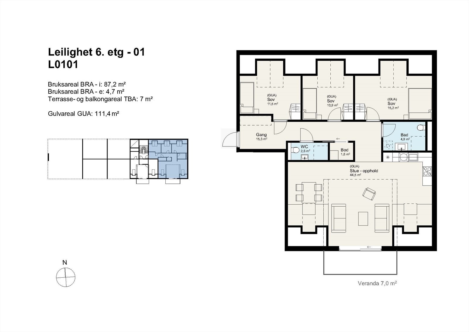 Plantegning L1-6 Galleribilde