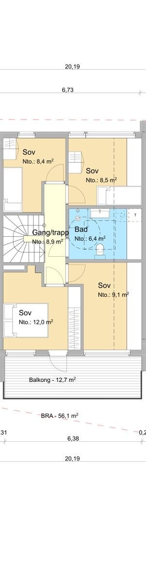 Plantegning 2. etasje Galleribilde