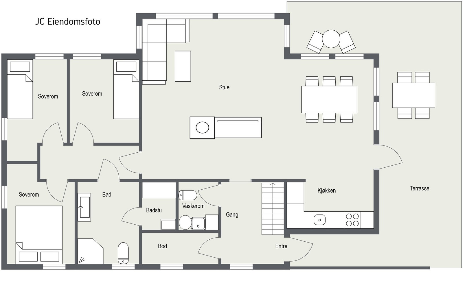 Planløsning 1 etasje. Galleribilde