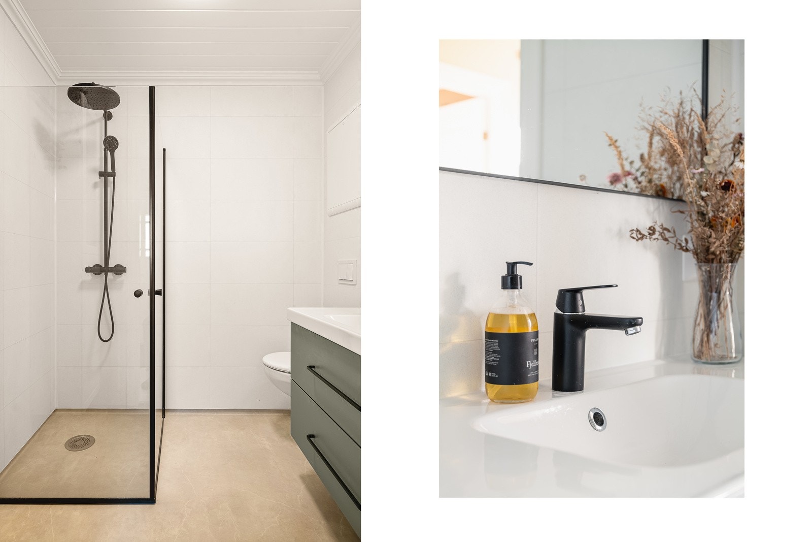 Badet har blitt oppgradert mellom 2020 og 2023. Det er varme i gulv. Galleribilde