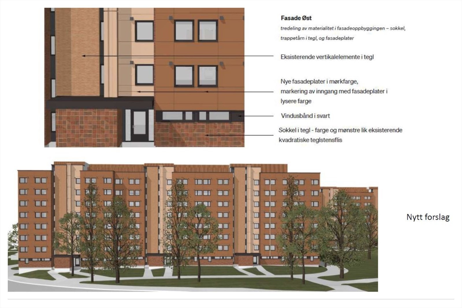 Skisser av nye fasade Galleribilde