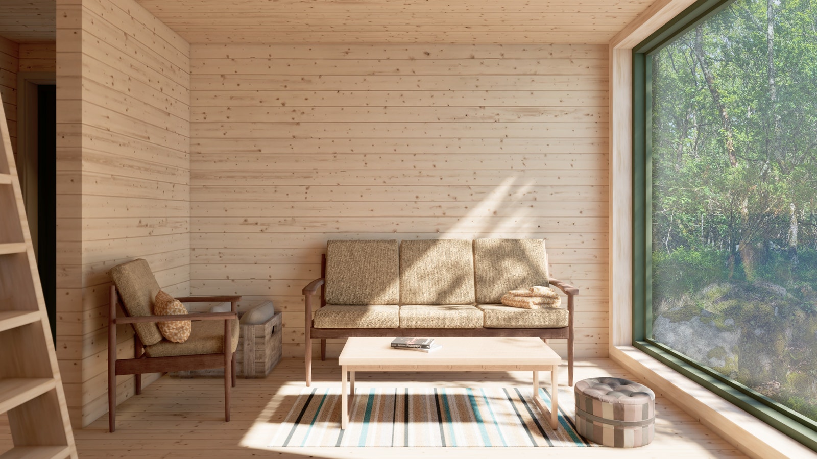 Store Vindusflater gir lys og utsikt Galleribilde