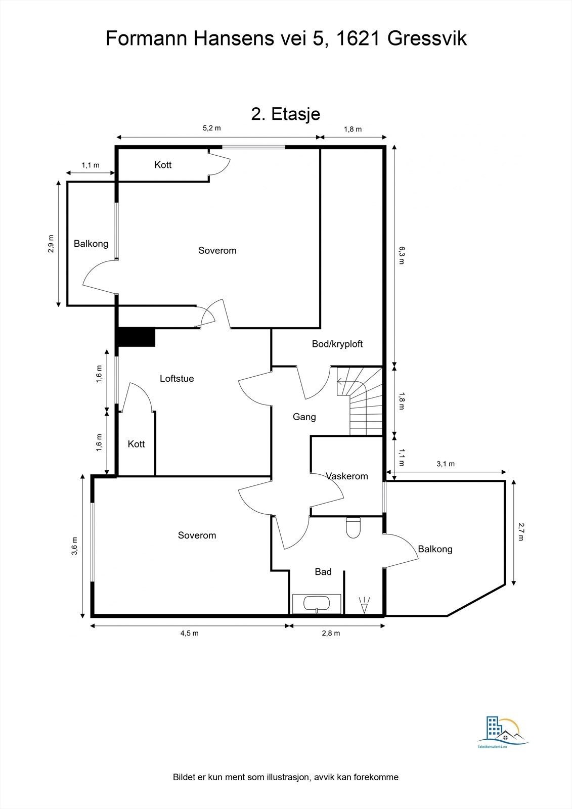 Veiledende skisse av andre etasje. Galleribilde
