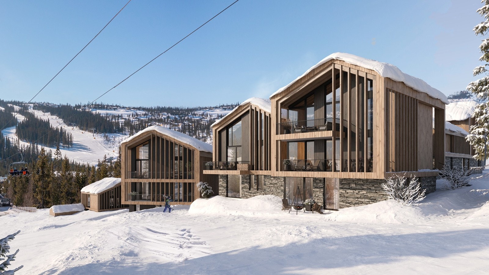 Origo har en unik plassering midt i bakken, bak Tyrihanstunet. Galleribilde