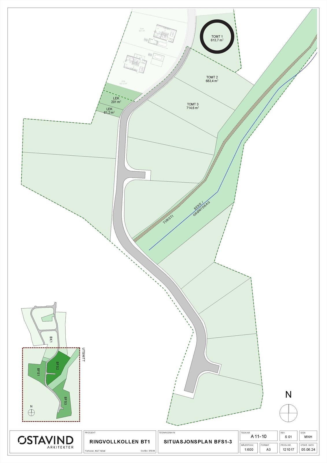 Tomt 1 - 613 kvm - kr 1 200 000,- Galleribilde