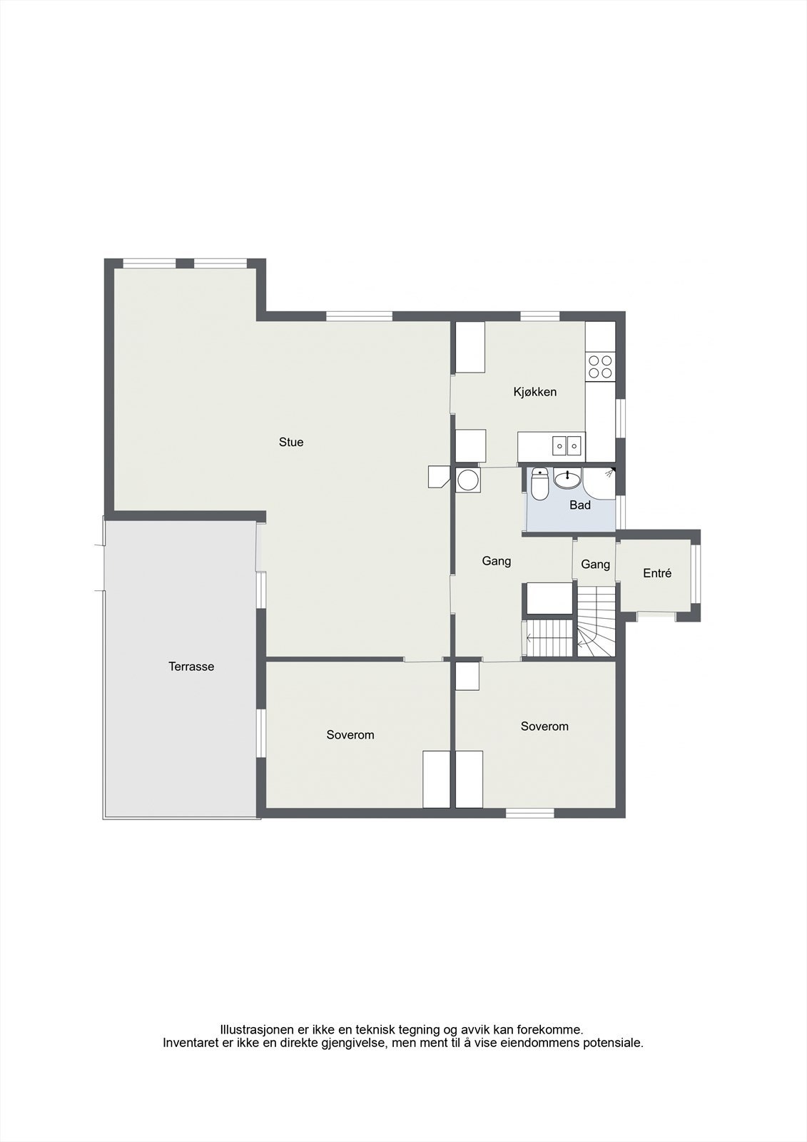 Plantegning 1.etasje Galleribilde