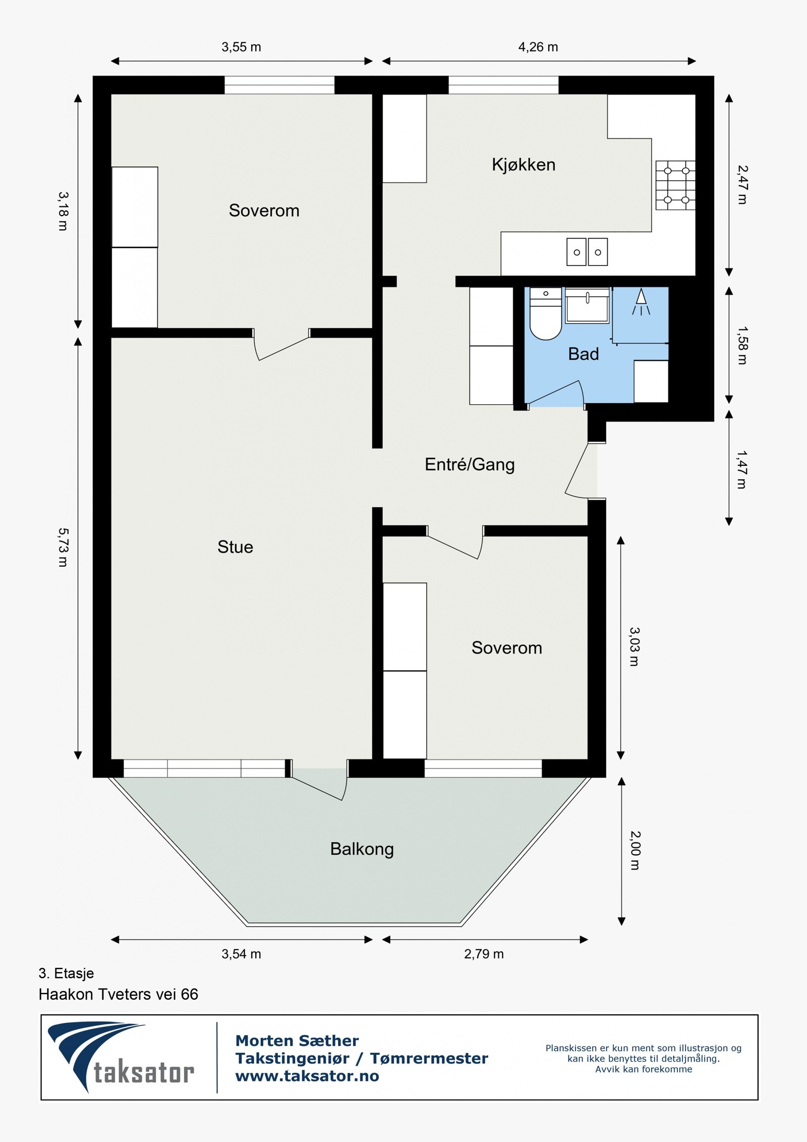 Plantegning - 3. Etasje Galleribilde