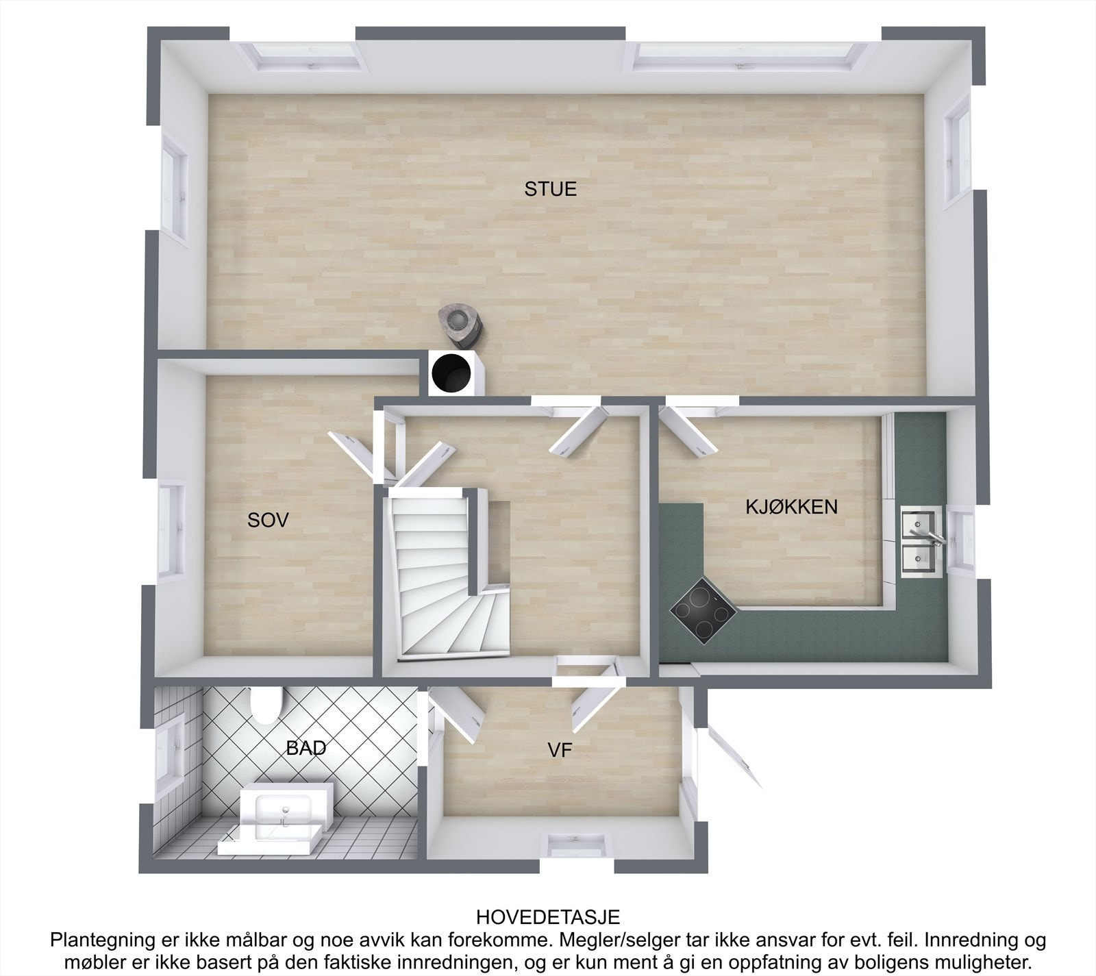 Plantegning hovedetasje Galleribilde