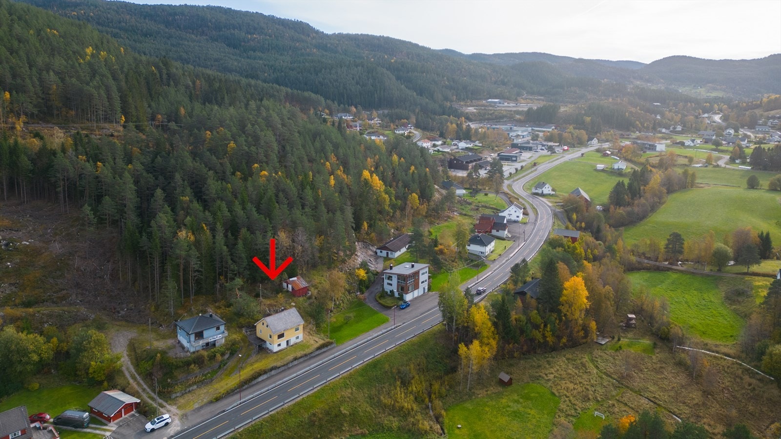 Oversikt område ned mot butikker m.m. Galleribilde