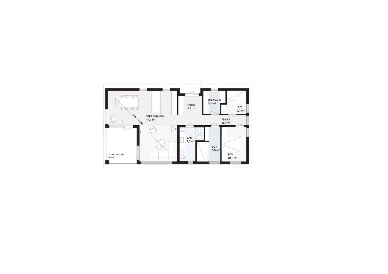 Plantegning til hytte 18 Galleribilde