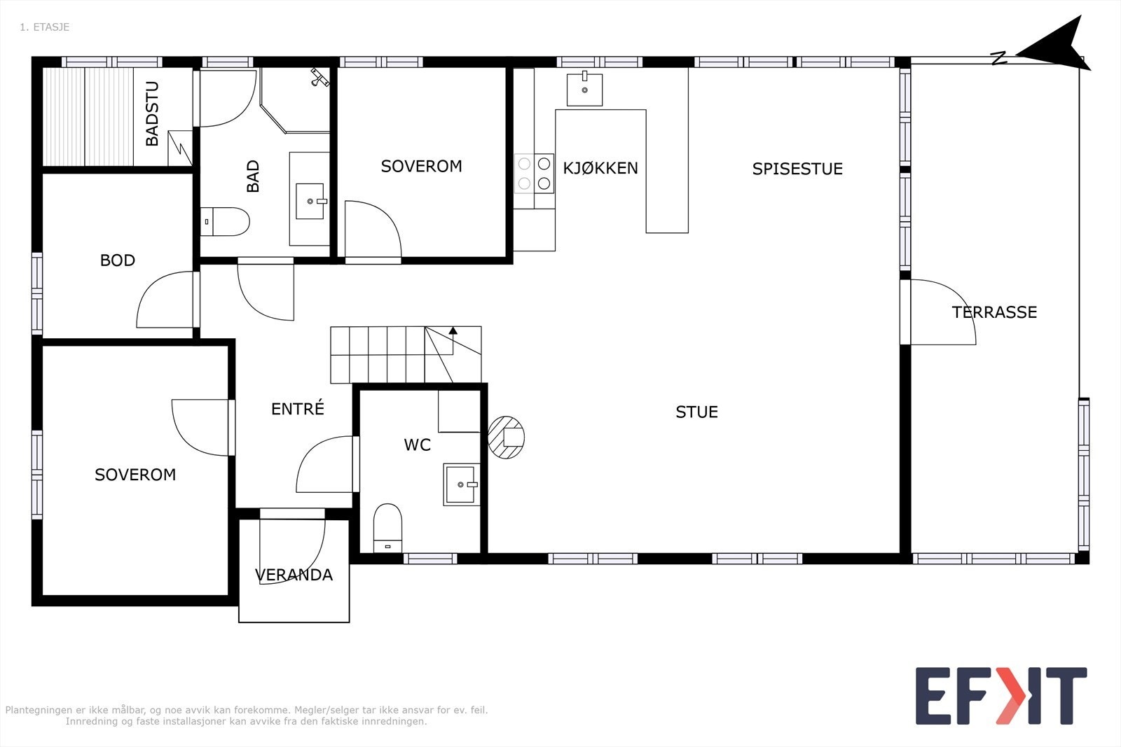 1. etasje - Plantegning Galleribilde