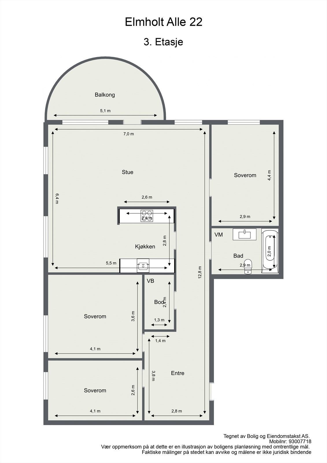 Planskissé 3. etasje. Galleribilde