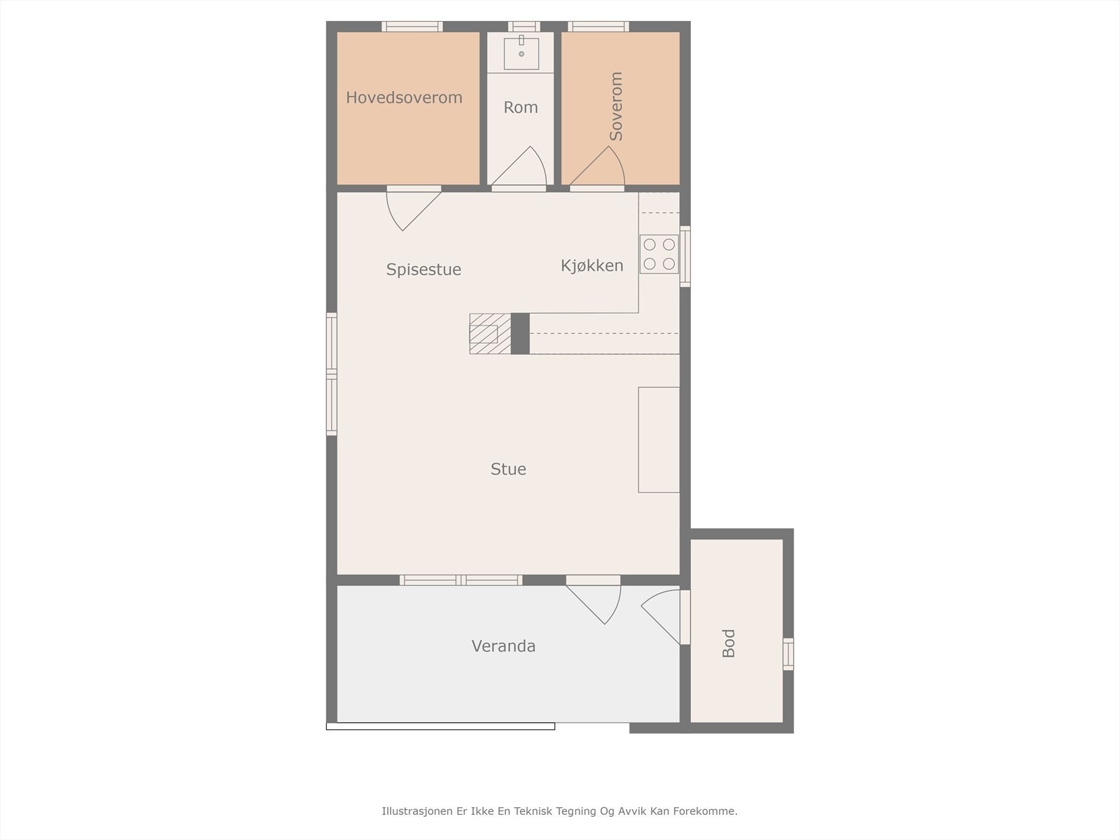 Plantegning av hytta. Galleribilde