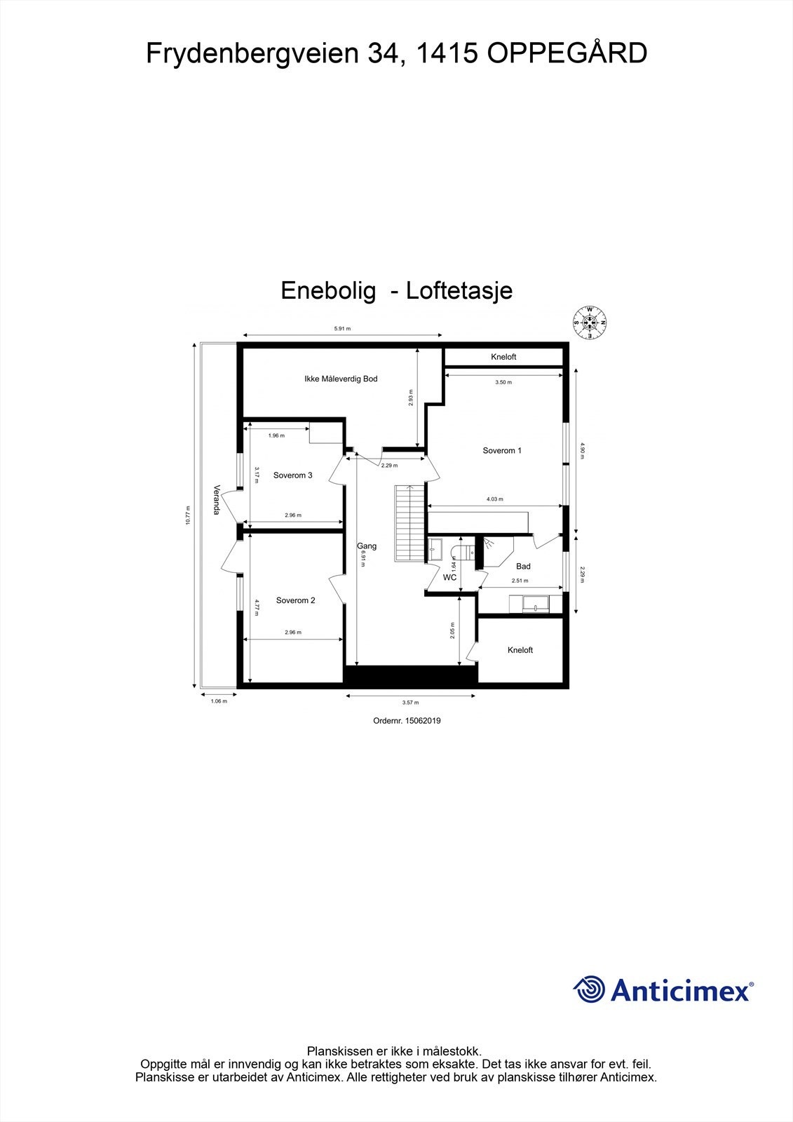 Plantegning - loftsetasje Galleribilde
