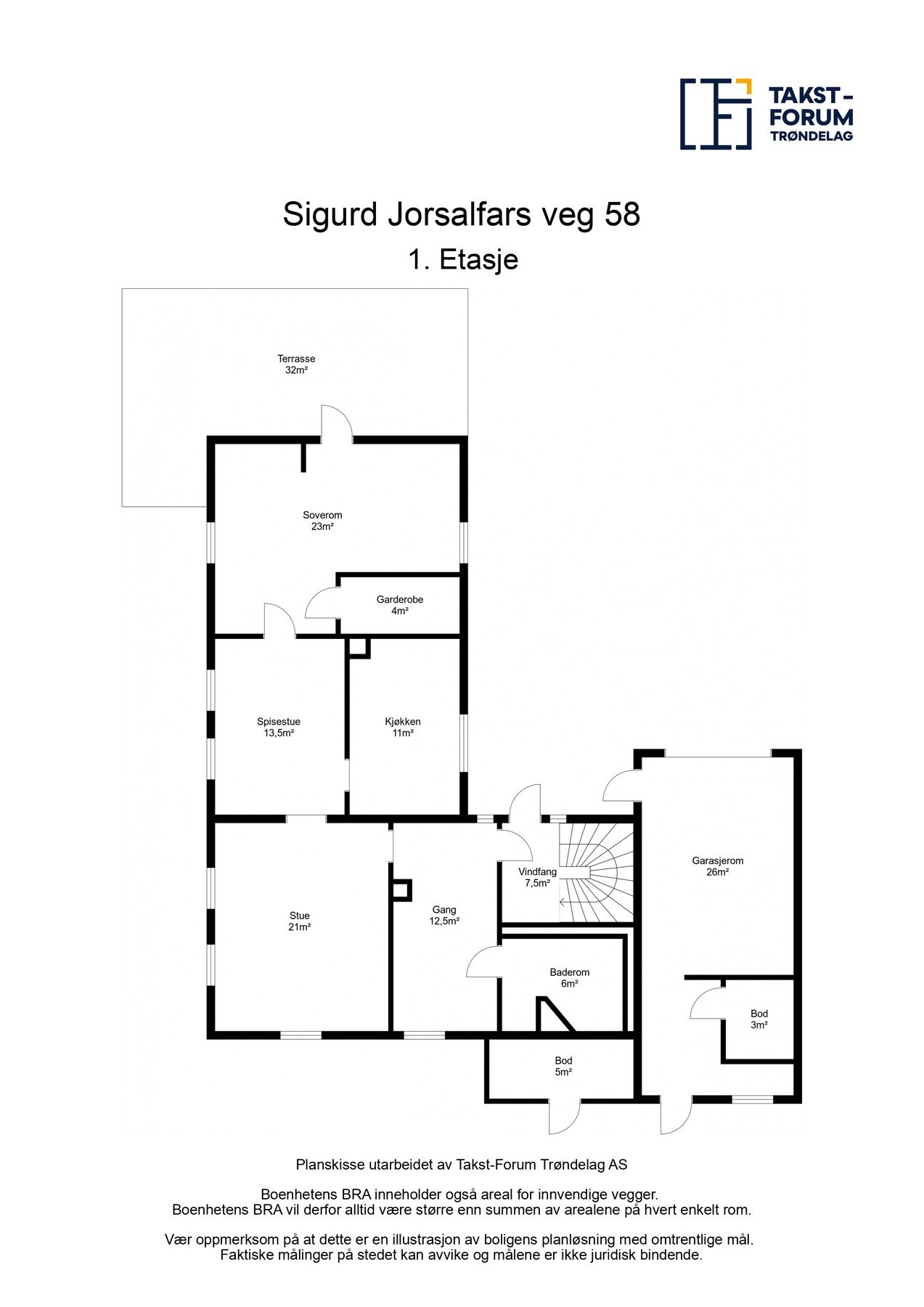 Planskisse hovedetasje Galleribilde